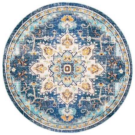 Safavieh 8 x 8 ft. Madison 400 Round Rug; Blue & Light Blue MAD473M-8R